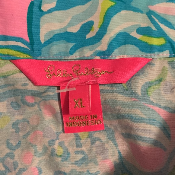 EUC Women’s Size XL Lilly Pulitzer off the shoulder top SO CUTE - Picture 2 of 8